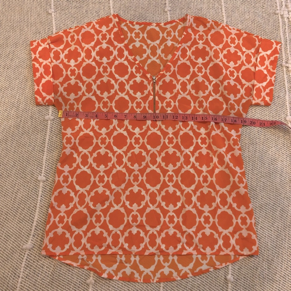 Boho V-neck Zip-up Top - Picture 10 of 10
